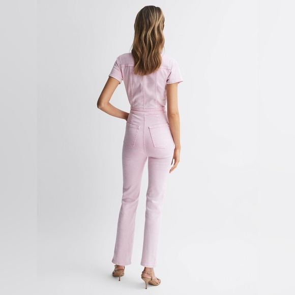 GOOD AMERICAN PINK DENIM FIT FOR SUCCESS JUMPSUIT - Picture 11 of 13